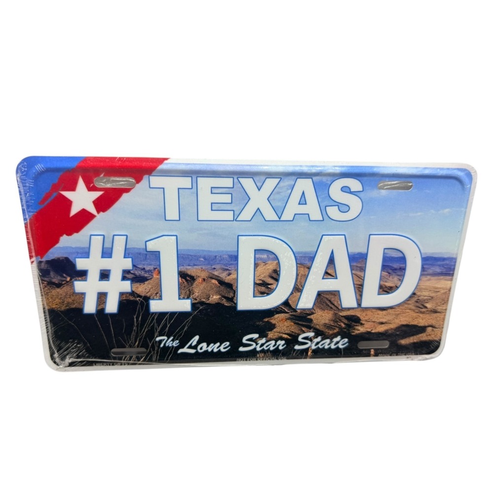Texas #1 Dad Novelty License Plate Lone Star State Car Tag USA Decor